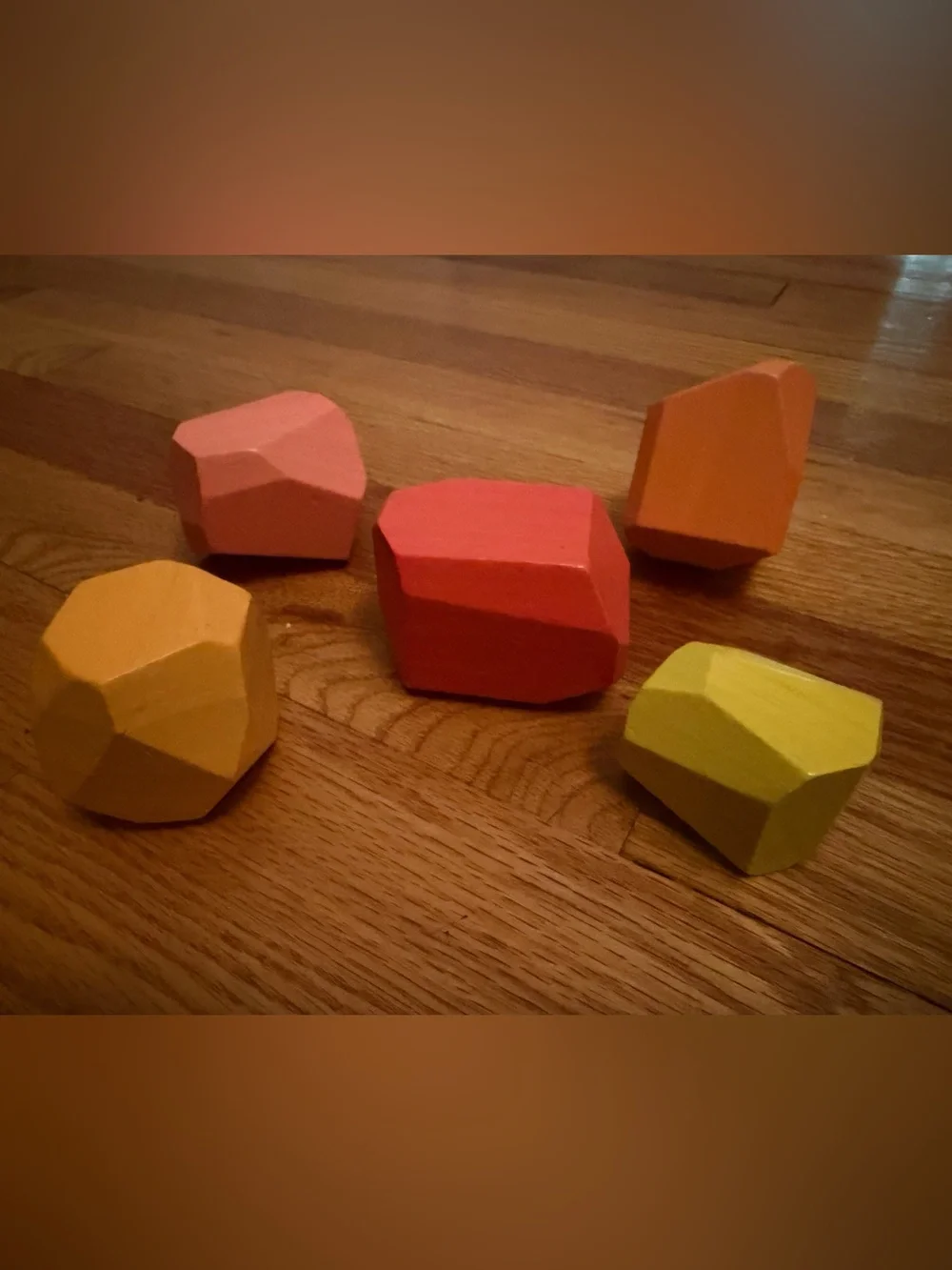 Lovevery Colorful Gem Stackers - Pink, Red, Orange, Yellow